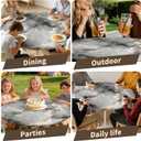 Round Fitted Tablecloth with Elastic Edge Design Tablecloths Waterproof Stain-Resistant Wipeable Picnic Table Cover Fits 53"-60" Round Tables for Camping, Outdoor, Indoor