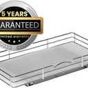 Pull-Out Cabinet Spice Rack Organizer - Slim Slide-Out Storage for Spices, Bottles & Jars, Premium Heavy-Duty Steel, Easy Install for Narrow Kitchen Cabinets - 20 W x 10 D x 2 H, Chrome