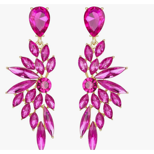 BriLove Women's Wedding Bridal Crystal Teardrop Multi Marquise Cluster Bling Dangle Earrings