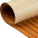 OCEANBROAD Boat Flooring with 3M 99786+ High Strength Adhesive Backing EVA Foam Self-Adhesive 96''x45.6'' Faux Teak Marine Decking Sheet for Jon Boats Yacht RV Floor