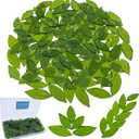LITMIND 120 Pieces Olive Green Textured Transparent Mosaic Glass Petals & Leaves in 2 Sizes, Hand-Cut Stained Glass Mosaic Tiles for Crafts - Ideal for Mosaic Art Projects and Home Dcor