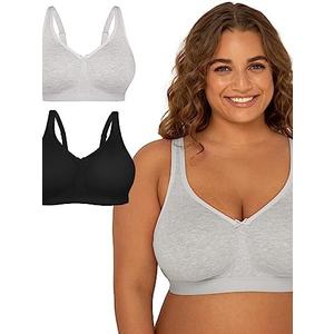 Fruit of the Loom Women's Fit for Me Collection: Plus-Size Wireless Bra - Soft Cotton Comfort & Support 40C