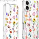 Unov Case for iPhone 17 Case Clear with Design Embossed Floral Pattern Soft TPU Bumper Slim Protective 6.3 Inch (Aesthetic Flower)