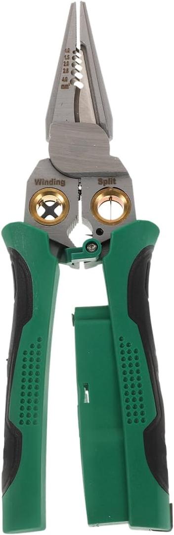 Alipis 8-in-1 Wire Strippers with Voltage Tester - Stainless Steel Multi-Functional Wire Stripping and Crimping Tool with Non-Slip Handle for Electricians Diy and Car Repairs