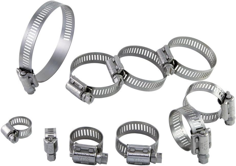 YDS 10 Piece Assorted Marine Hose Clamp 300 Stainless Steel in various size form 5/8 to 2-3/4