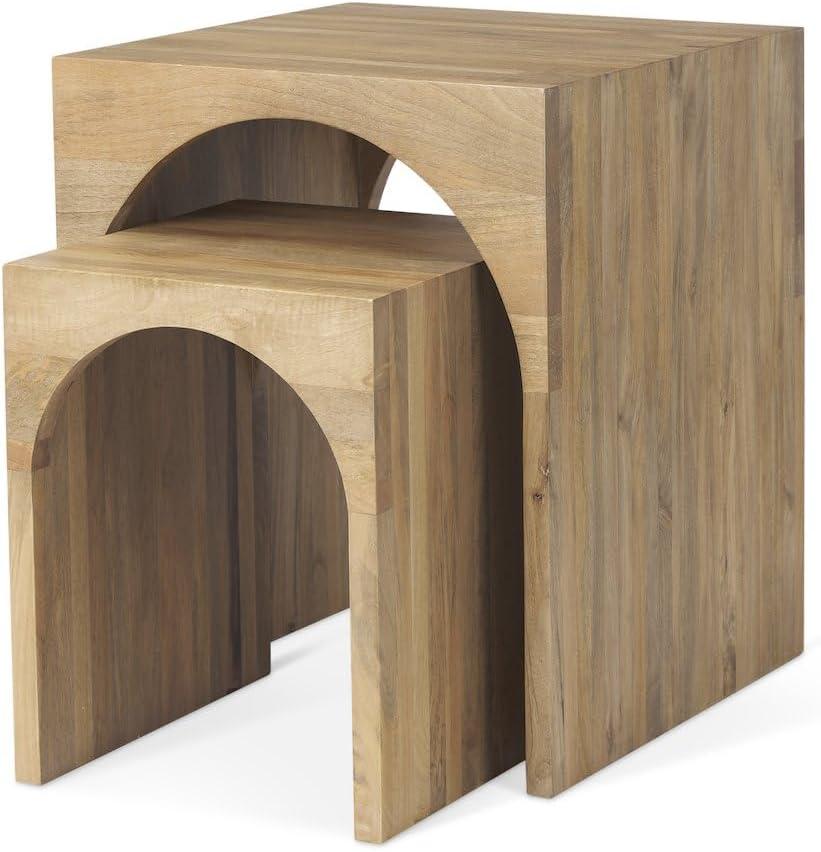 Mercana Cleo Curved Nesting Tables, 17.5"×17.5"×20"/15.5"×15.5"×14in