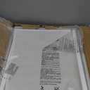 HIGDBFE Dresser with Hanging Rack, 4 Drawers Small Closet for Bedroom, Reversible Fabric Kids Chest of Drawers with Clothes Rack, Tall Storage Tower, Sturdy Frame, White, 44''H