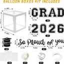 Graduation Decorations 2026 Graduation Party Decorations Set of 4 Boxes with 129pcs Balloons Arch Garland Kit Party Supplies for Any Grades White