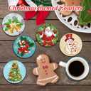 8 Pcs Christmas Diamond Coaster Coasters Kits with Holder DIY Xmas Santa Diamond Art Coaster Non Slip Coaster for Adults Diamond Kits Supplies for Christmas Holiday Present