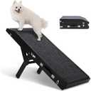 Wooden Dog Ramp for Couch High Bed, Non Slip Pet Ramps for Small Dogs and Cat with 5 Adjustable Height from 10.6'' to 22'', Portable 36.3'' Long Foldable Ramp for Dogs to Get on Bed Car, Black