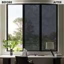 One Way Window Film, See Out Not in Privacy Films Sun Blocking Heat Control Static Cling Insulation Reflective Tinted for Home Bedroom Garage Non-Adhesive, 35.4 in X 157.4 in (B-silver Geometry)