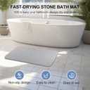 Stone Bath Mat, 2 Pack Diatomaceous Earth Shower Mat, Non-Slip Super Absorbent Quick Drying Bathroom Floor Mat, 24x15, Light Grey