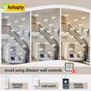 ykolupty Glass Chandelier LED Modern Gold Pendant Light Globe Ceiling Light 16-Lights Glass Ball Chandeliers for Staircase Living Room Hotel Hallway Foyer Entryway (16 Lights-Rectangle Chandeliers)