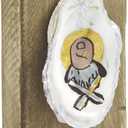 Mud Pie Reclaimed Wood Christmas Nativity Oyster Shell Plaque, Jesus