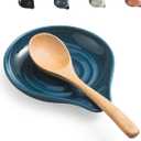 LAUCHUH Spoon Rest for Stove Top Cooking Spoon Holder for Kitchen Countertop Large Holder for Spatula, Spoons or Tongs, Farmhouse Decor, Thanksgiving, Blue