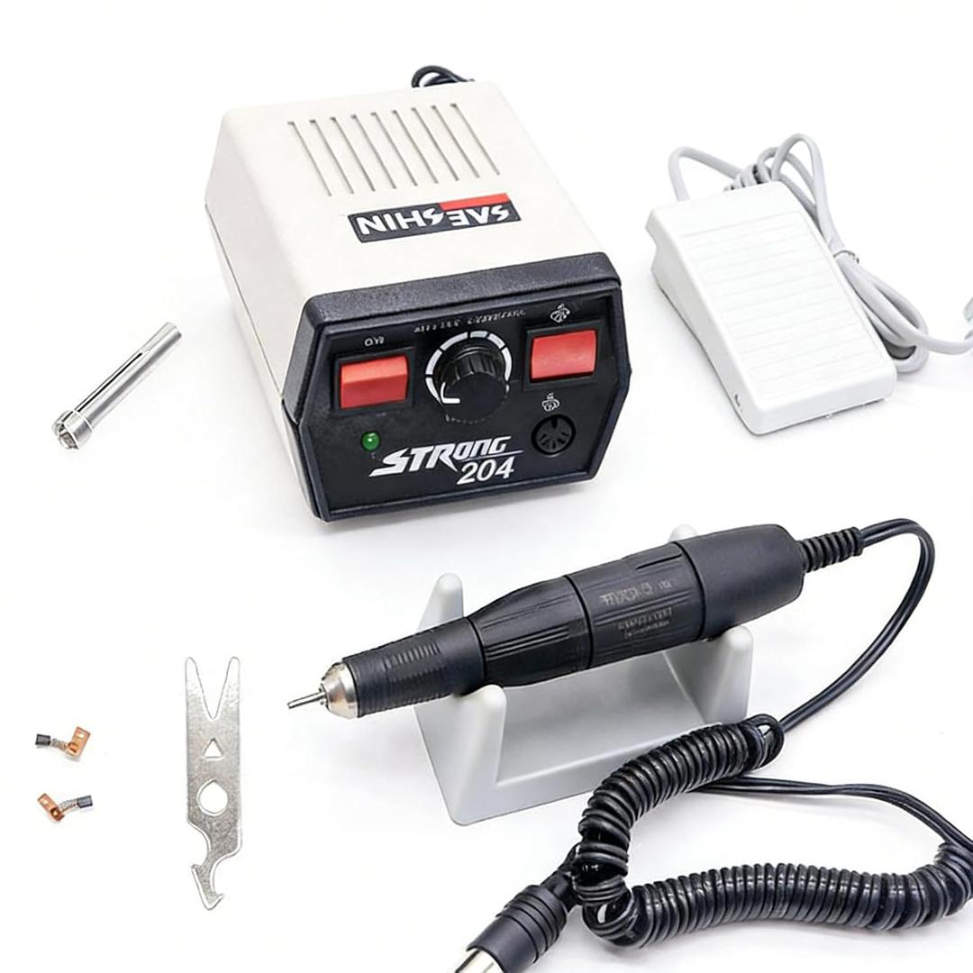 Nail Drill Micromotor,3500rpm Polisher, Equipped with a Conversion Head, It Can Hold 3.0/2.35mm Needles.for Manicure Art Tool, Lab, Jewelry, Ceramics, Silicone, Glasswork, Woodcarving, and Artware