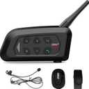 EJEAS V4C Plus Professional Football Intercom, Bluetooth 5.1 Headset with Noise Reduction/Waterproof/FM Radio/Armband for 4 Referees Group Communication (1PC)