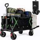 56.7" Extra Long Collapsible Wagon Cart with Open Tailgate