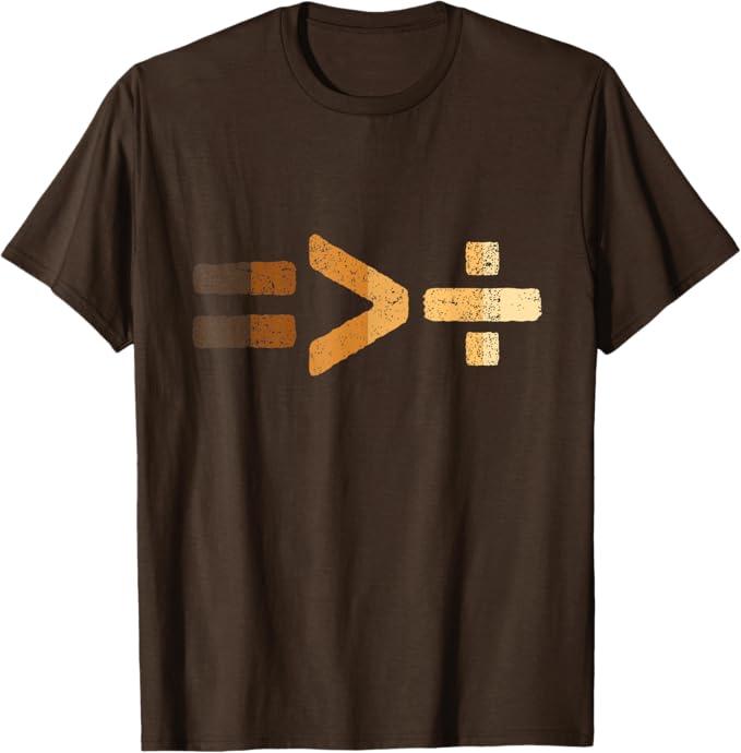 Equality is Greater Than Division Black History Melanin T-Shirt, Ladies-M