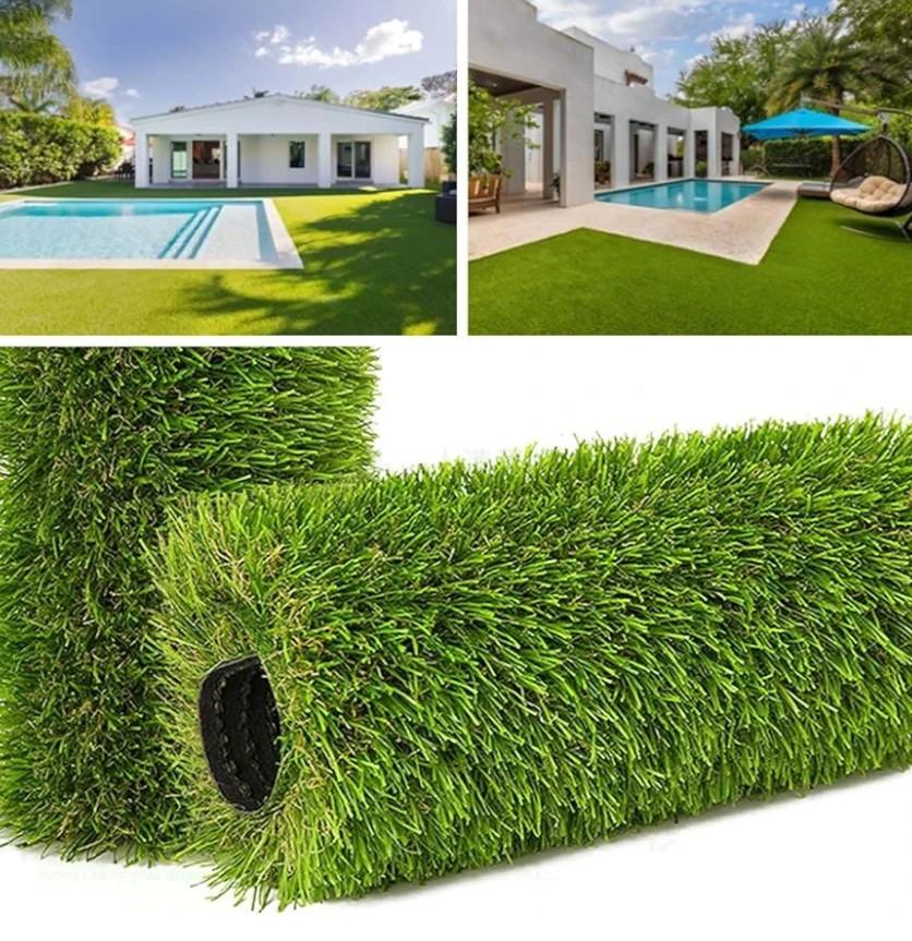 Premium Realistic Artificial Grass Turf 1.38" Thick 3.3x5 FT, High Density Synthetic Fake Faux Grass Rug with Drainage Holes, Astroturf Roll for Garden, Lawn, Balcony, Patio, Dog, Pet Area, Customized