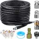 Sewer Jetter Kit, 50FT, 5800PSI, Plastic, 1/4 Inch NPT, 600 Inches, 1 Pack, 50FT
