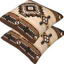 Western Aztec Pillow Covers 20x20 Set of 2, Southwest Native American Brown Throw Pillow Covers Outdoor Decorative Pillow Case for Couch Bed Sofa Cushion Home Decor
