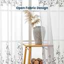SLEEP ZONE Sheer Curtains for Living Room and Bedroom, Embroidered Sheer Curtains White Sheer Curtain 52 84 inches Long of 2 Panels, White Twig