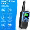 MOICO Walkie Talkies for Adults with 22 FRS Channels, LED Flashlight, VOX Scan LCD Display, Long Range Family Walkie Talkie Radios for Hiking Camping Trip (Dark Blue)