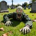 Halloween Animated Zombies Outdoor Decorations, Voice Activated Prop with Glowing Eyes, Swaying Motion & Bloodcurdling Shriek Sound for Yard, Lawn, Patio, Garden, Haunted House Party Prank Decor