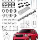 5.3 L Non-AFM DOD Disable Camshaft Kit, Compatible with 2005-2014 Chevy Silverado Suburban Avalanche, GMC Sierra Yukon Envoy Tahoe, w/Engine Cylinder Head Gasket, LS7 Style Guide Lifter, #12689035