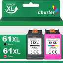61 XXL Black and Color Ink Cartridge Combo Pack Replacement for HP Ink 61 HP 61XL 61XXL HP Ink Cartridges with HP Envy 4500 5530 5534 4502 Deskjet 1000 3000 2540 1010 3510 Officejet 4635 4630 Printer