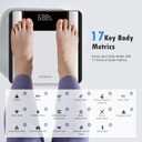 Smart Scale for Body Weight and Fat Percentage, NUTRI FIT Digital Bathroom Scale Bluetooth Biometric Scale for BMI, 17 Metrics Body Composition Analyzer High Accuracy for Weight Loss, Sync App (Simple Black)