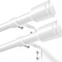 5/8” Diameter Curtain Rods 30-90 Inch, for 3084 Inch Windows, Adjustable Splicing White Curtain Rods for Windows with Brackets, Window Rod Long Small Curtains Rod, 2 Pack