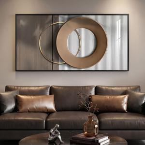 Large Horizontal Framed Modern Elegant Wall Art for Living Room, 48x24 Inch