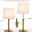 Height Adjustable Rechargeable Table Lamp with Timer, Dimmable Cordless LED Desk Lamp, 4000mAh Battery Operated Table Lamps, Gold Wireless Touch Nightstand Lamp for Kitchen Counter Coffee Table Office