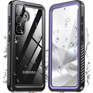 ANTSHARE for Samsung Galaxy S25 Case Waterproof, [IP68 Underwater] Built-in Screen/Camera Protector, 12 FT Military Dropproof Full Body Shockproof, Protective Phone Case for S25 6.2"-Purple