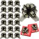 WILLBOND 20 Pcs 6 Inch Pull Bows Gift Wrapping Ribbon Pull Bows for Valentine Wedding Baskets Christmas Multicolor Wrap Accessory for Gift Present Holiday Decor (Black)