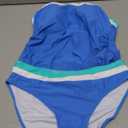 Jolefille Tankini Swimsuits for Women Two Piece Strapless Bandeau Bathing Suits Tops Full Coverage Modest Swim Suits 2026 (Large, Blue)