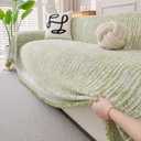 Erke Couch Cover Sheet Blanket, 3-Seat Small Size Sofa Cushion Slip Covers, L Shape Sectional Furniture Decor Protector, Machine Washable Chenille Slipcover for Pets Dogs Cats