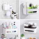 LUXEAR Suction Cup Shower Caddy - No Drilling Removable Shower Caddy - Powerful Suction Shower Organizer Max Hold 22lbs, Waterproof Suction Storage Basket for Bathroom & Kitchen