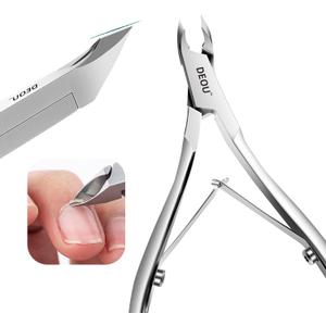 DEOU professional cuticle scissors, salon manicure tools, stainless steel eyelash trimmer, Manicurist nail care blade, extremely sharp, for women's manicure (Cuticle scissors + Gift box)