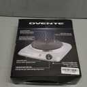 OVENTE Electric Countertop Single Burner, 1000W Cooktop with 7.25 Inch Cast Iron Hot Plate, 5 Level Temperature Control, Compact Cooking Stove and Easy to Clean Stainless Steel Base, Silver BGS101S