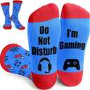 Gamer Gifts for Men, Gaming Socks for Boys, Gamer Crazy Socks for Teens, Christmas Stocking Stuffers, and Novelty Xmas Gifts for Boyfriend Husband