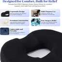 EPSCY Memory Foam Donut Cushion for Coccyx, Hemorrhoid, Sciatica & Tailbone Pain Relief - Pressure Reducing Seat Cushion with Removable Cover - Postpartum Pillow for Office Chair, Car, Wheelchair