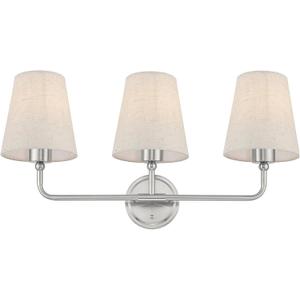 AUTELO 3 Light Modern Brushed Nickel Bathroom Vanity Light Fixtures | Vintage 23.2 Inch Bathroom Light Fixtures Over Mirror, Ideal for 28-38" mirrors,Wall Sconce for Bathroom Bedroom, E26, 23.23", 3-Light