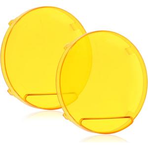 Auxbeam Round Amber Light Covers 7 inch, Off Road Protective Covers Yellow Fog Light Bar Polycarbonate Lens for Offroad Truck Lights Bumper Roof Auxiliary Driving LED Pods, Pair