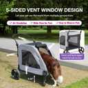 EchoSmile XL Extra Large Dog Stroller - Adjustable Handles,Lightweight Folding Pet Stroller,All-Terrain 4 Wheel for 2 Medium Dogs,Dual Entry Safety Dog Stroller,Capacity 160 lbs,Gray
