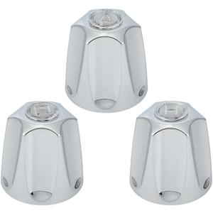 3 Pcs Metal Shower Knob Replacement, Bathtub Faucet Handle Remodel Trim Kit Shower Faucet Handle Replacement Compatible with Price/Pfister Verve Tub Shower (Polished) (Platinum)