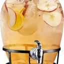 Style Setter Beverage Dispenser Cold Drink Dispenser w/ 2-Gallon Capacity Glass Jug, Metal Stand & Leak-Proof Acrylic Spigot, Glass Lid, Great for Parties, Weddings & More