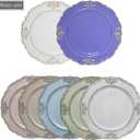 Spsyrine Antique Blue Charger Plates Set of 6, 13" Chargers for Dinner Plates, Wedding, Banquets, Party